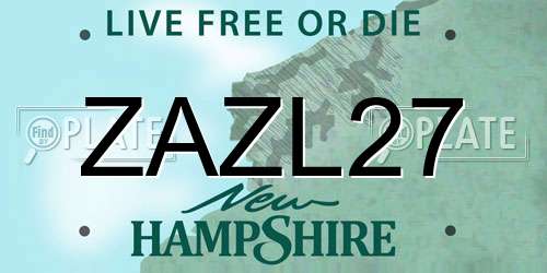 ZAZL27 New Hampshire License Plate