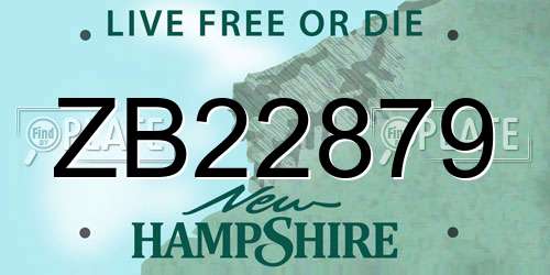 ZB22879 New Hampshire License Plate