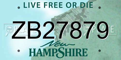 ZB27879 New Hampshire License Plate