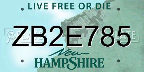 ZB2E785 New Hampshire License Plate