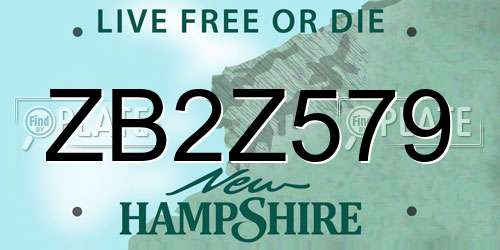 ZB2Z579 New Hampshire License Plate
