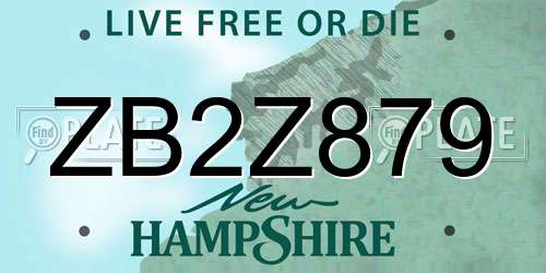 ZB2Z879 New Hampshire License Plate