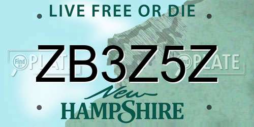 ZB3Z5Z New Hampshire License Plate