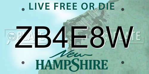 ZB4E8W New Hampshire License Plate