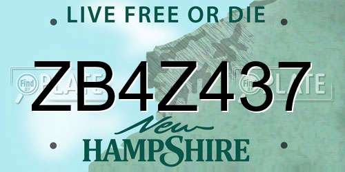 ZB4Z437 New Hampshire License Plate