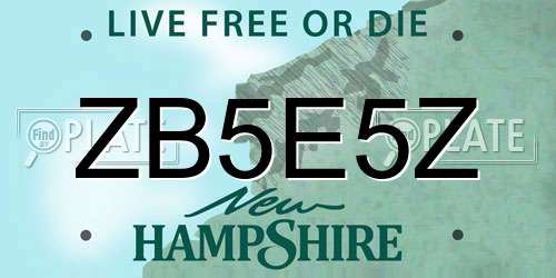 ZB5E5Z New Hampshire License Plate