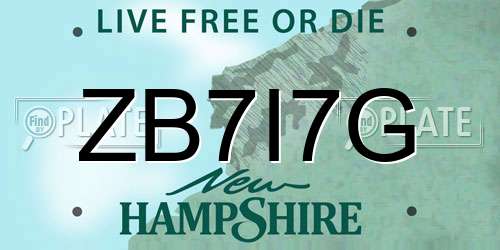 ZB7I7G New Hampshire License Plate