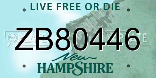 ZB80446 New Hampshire License Plate