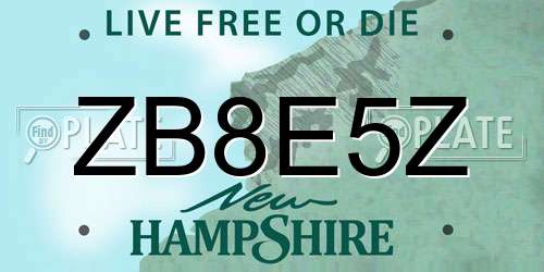 ZB8E5Z New Hampshire License Plate
