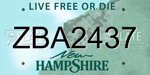 ZBA2437 New Hampshire License Plate