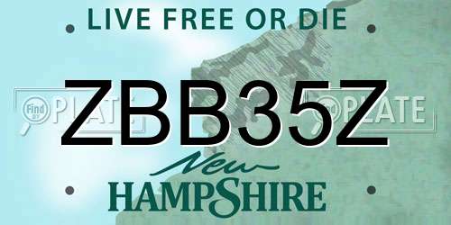 ZBB35Z New Hampshire License Plate