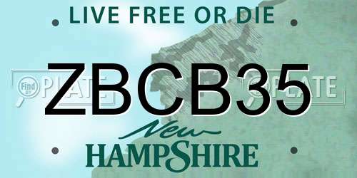 ZBCB35 New Hampshire License Plate