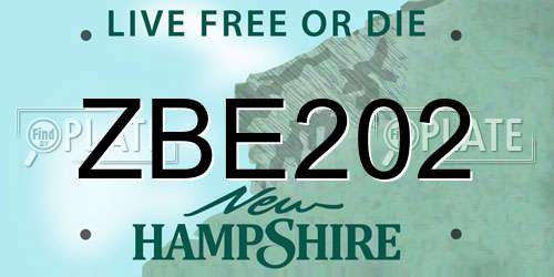 ZBE202 New Hampshire License Plate