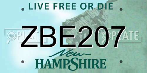 ZBE207 New Hampshire License Plate