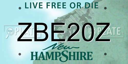 ZBE20Z New Hampshire License Plate