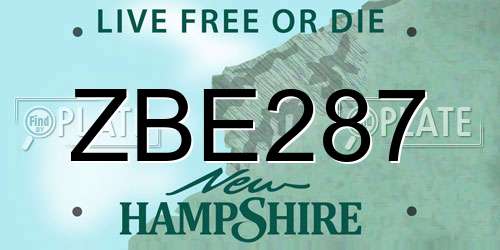 ZBE287 New Hampshire License Plate
