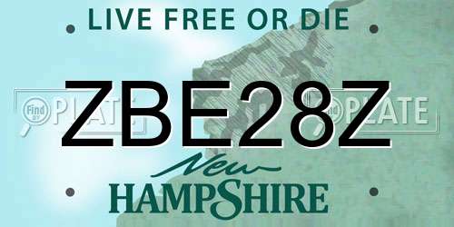 ZBE28Z New Hampshire License Plate