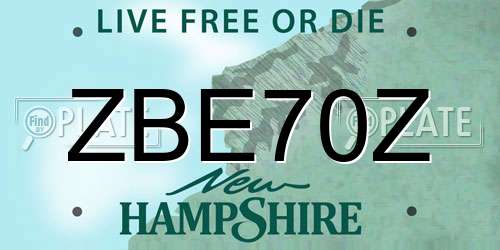 ZBE70Z New Hampshire License Plate