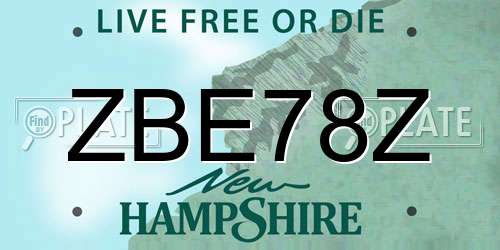ZBE78Z New Hampshire License Plate