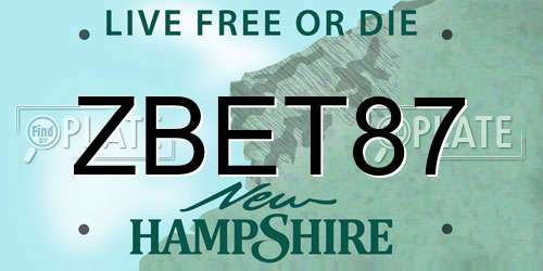 ZBET87 New Hampshire License Plate