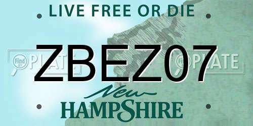 ZBEZ07 New Hampshire License Plate