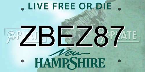 ZBEZ87 New Hampshire License Plate