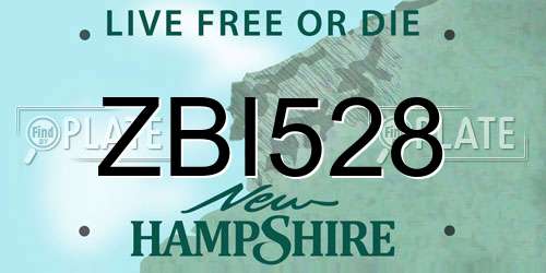 ZBI528 New Hampshire License Plate