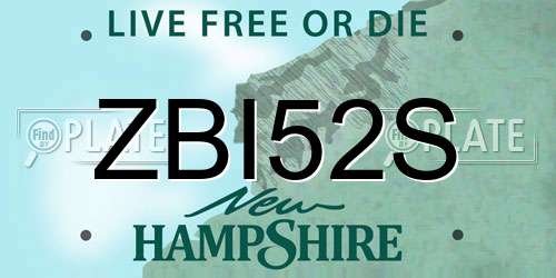 ZBI52S New Hampshire License Plate