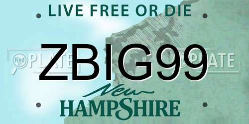 ZBIG99 New Hampshire License Plate