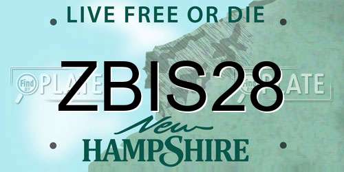 ZBIS28 New Hampshire License Plate