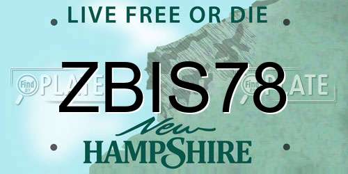 ZBIS78 New Hampshire License Plate