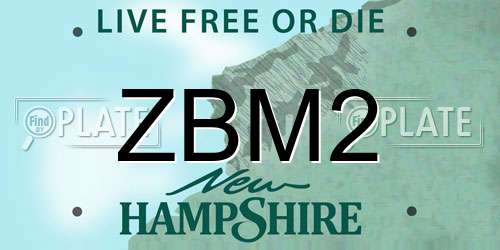 ZBM2 New Hampshire License Plate