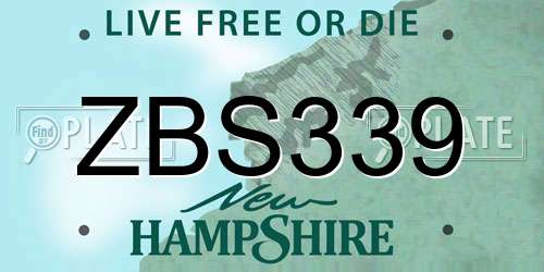 ZBS339 New Hampshire License Plate