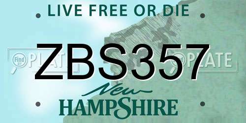 ZBS357 New Hampshire License Plate