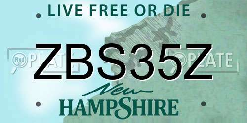 ZBS35Z New Hampshire License Plate