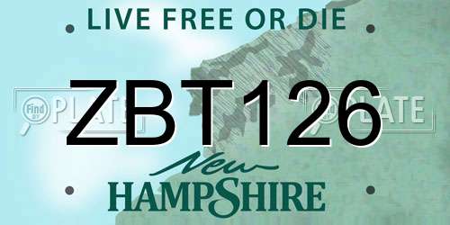 ZBT126 New Hampshire License Plate