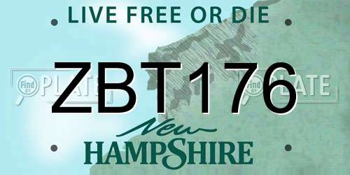 ZBT176 New Hampshire License Plate