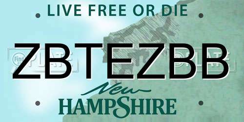 ZBTEZBB New Hampshire License Plate