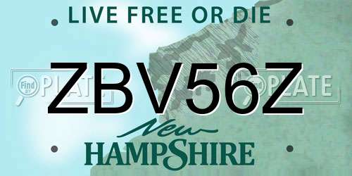 ZBV56Z New Hampshire License Plate