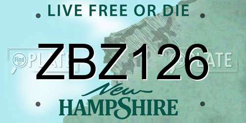 ZBZ126 New Hampshire License Plate