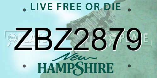 ZBZ2879 New Hampshire License Plate