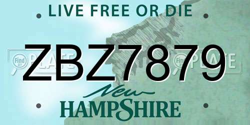ZBZ7879 New Hampshire License Plate