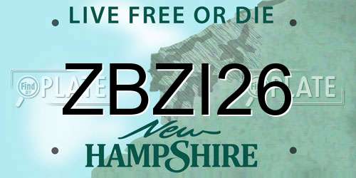 ZBZI26 New Hampshire License Plate