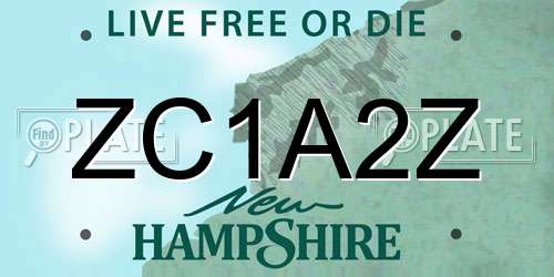 ZC1A2Z New Hampshire License Plate
