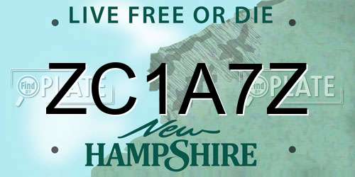 ZC1A7Z New Hampshire License Plate