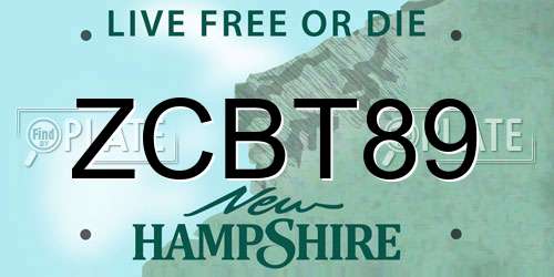 ZCBT89 New Hampshire License Plate