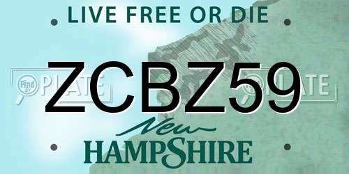 ZCBZ59 New Hampshire License Plate