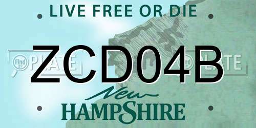ZCD04B New Hampshire License Plate