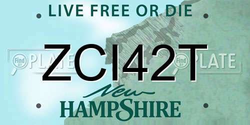 ZCI42T New Hampshire License Plate
