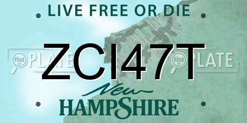 ZCI47T New Hampshire License Plate
